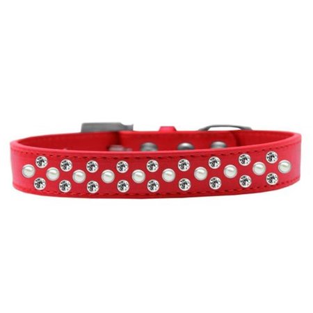 UNCONDITIONAL LOVE Sprinkles Pearl & Clear Crystals Dog CollarRed Size 18 UN908132